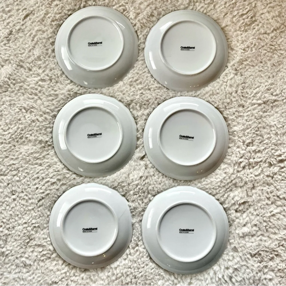 Crate & Barrel Global Bites Appetizer Plates Sushi Snack Tidbit Set of 6, 6.75”